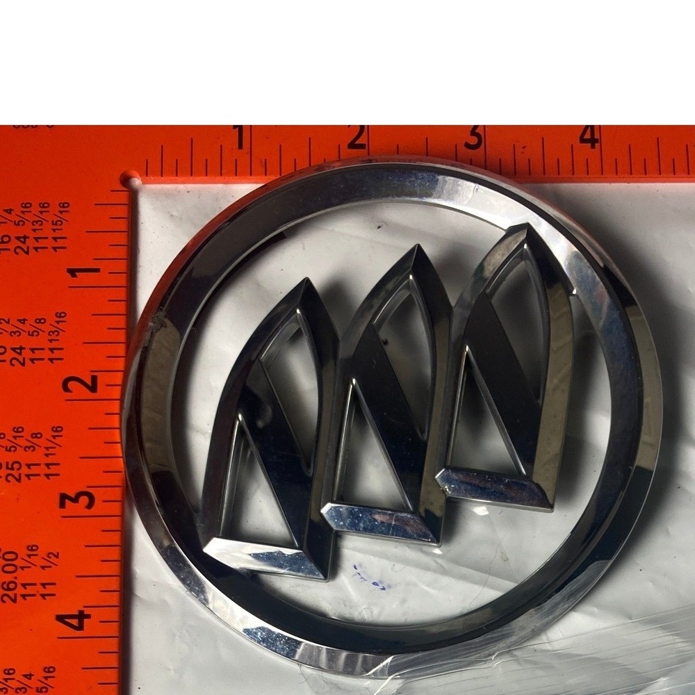 Buick Tri-Shield Chrome Emblem Logo Badge 4 Inch Round Replacement Part